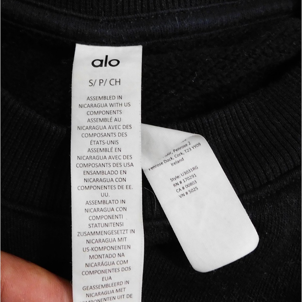 Alo Yoga Accolade Crew Neck Pullover Sweatshirt Black U3031RG sz S - Picture 2 of 4